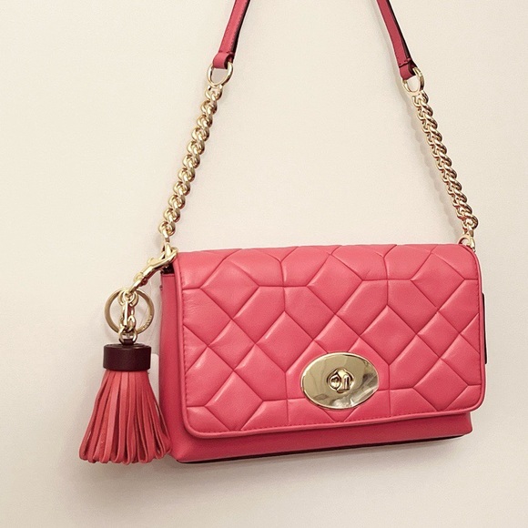 NWT Coach Dahlia Quilted Crosstown Crossbody & Leather Tassel Set - Picture 3 of 4